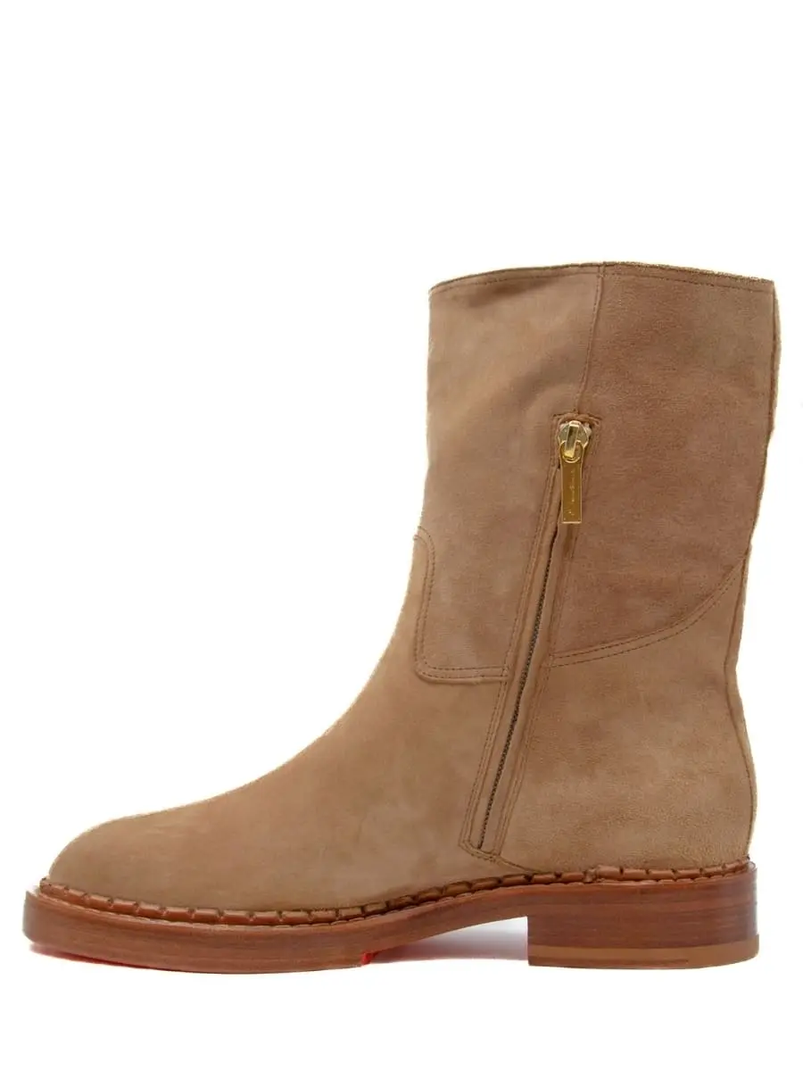 Полусапоги замшевые