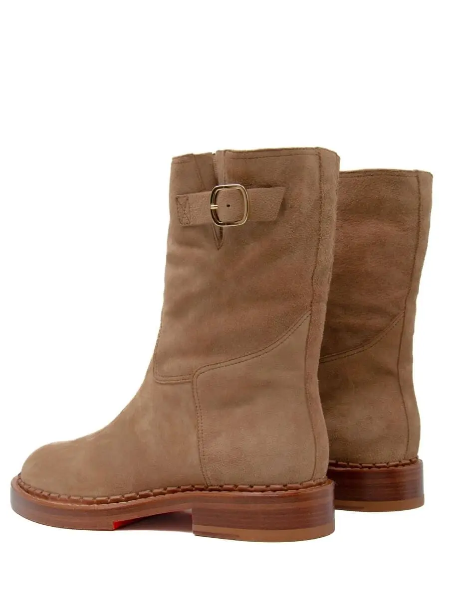 Полусапоги замшевые