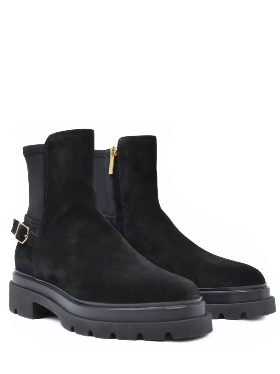 Полусапоги замшевые