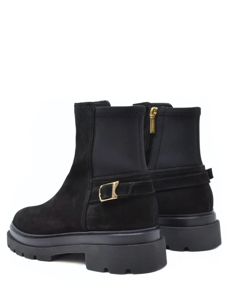 Полусапоги замшевые