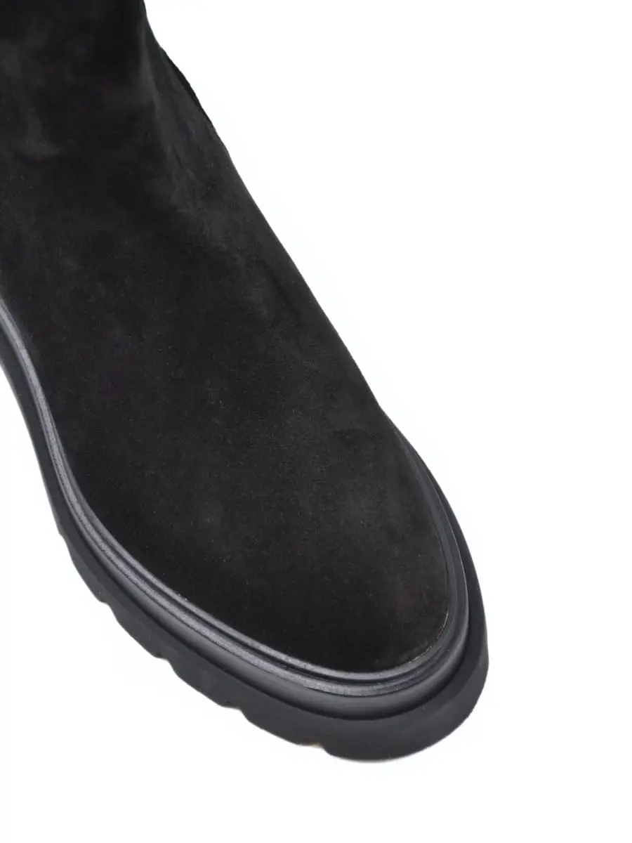 Полусапоги замшевые