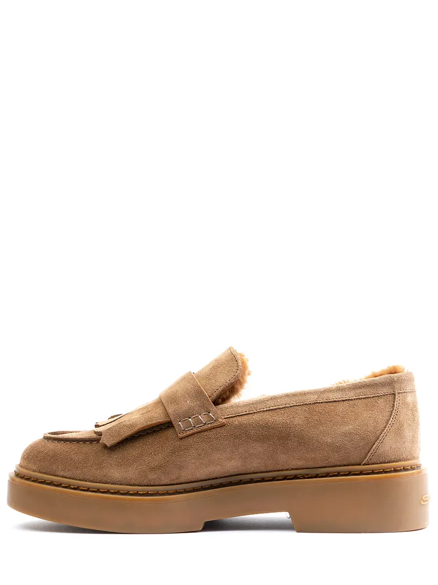 Лоферы замшевые на меху