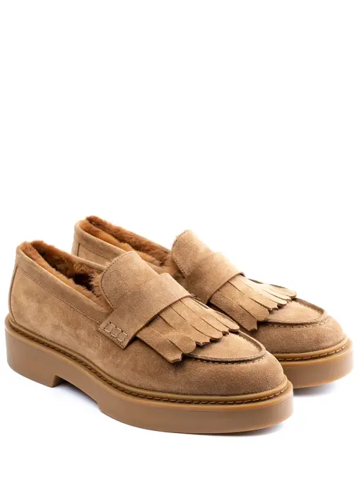 Лоферы замшевые на меху SANTONI