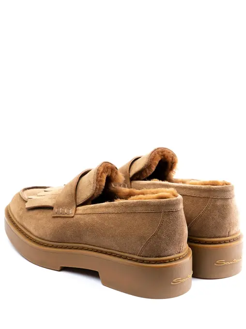 Лоферы замшевые на меху SANTONI