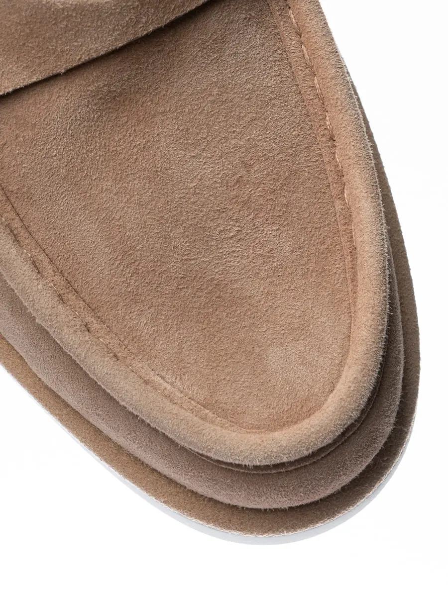 Лоферы замшевые