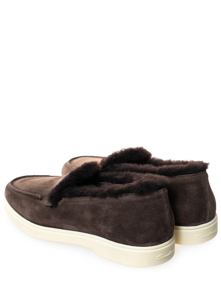 Лоферы замшевые на меху