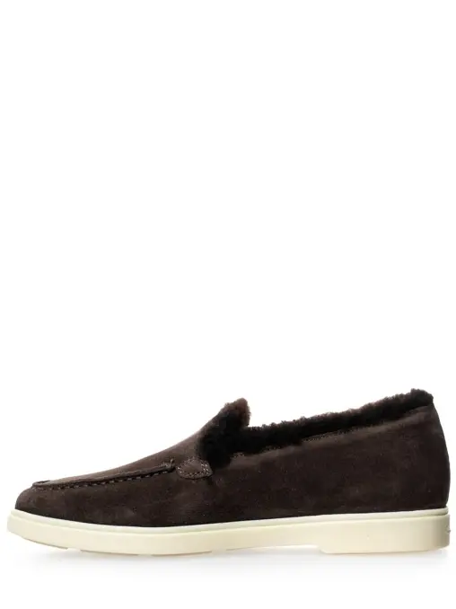 Лоферы замшевые на меху SANTONI