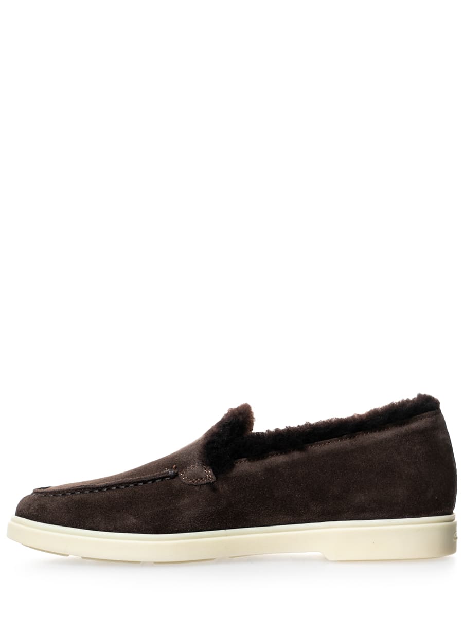 Лоферы замшевые на меху