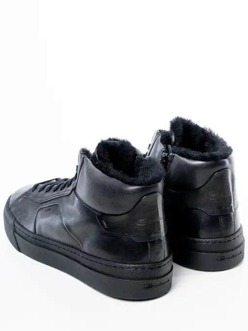 Полуботинки кожаные на меху SANTONI