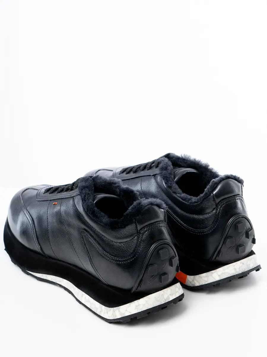 Кроссовки кожаные на меху