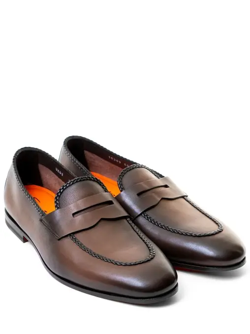 Лоферы кожаные SANTONI