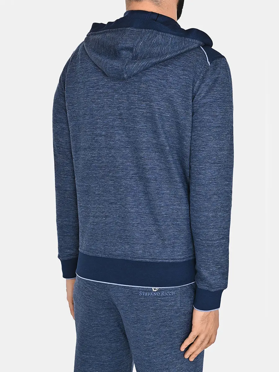 Толстовка из шелка и льна