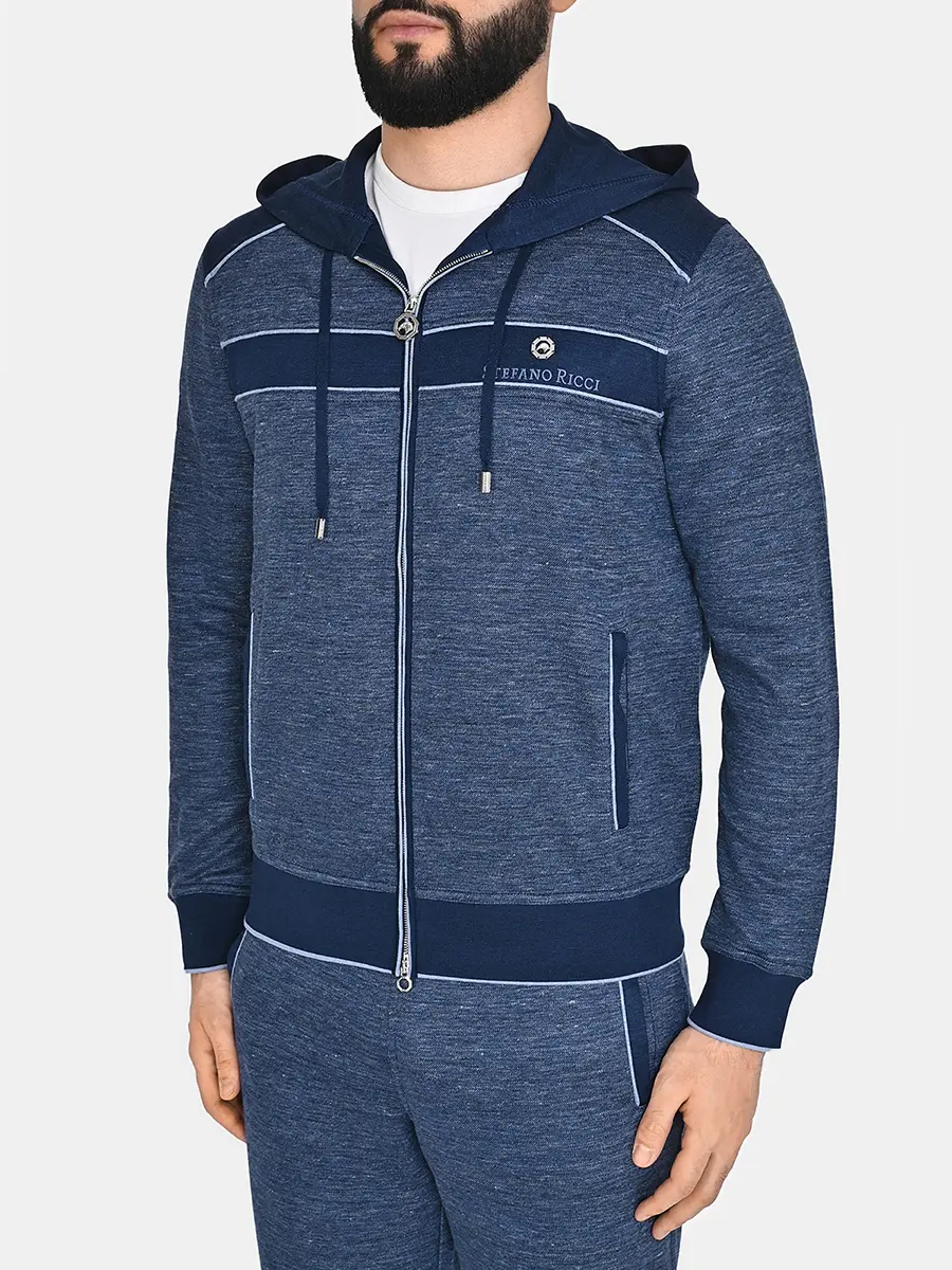 Толстовка из шелка и льна