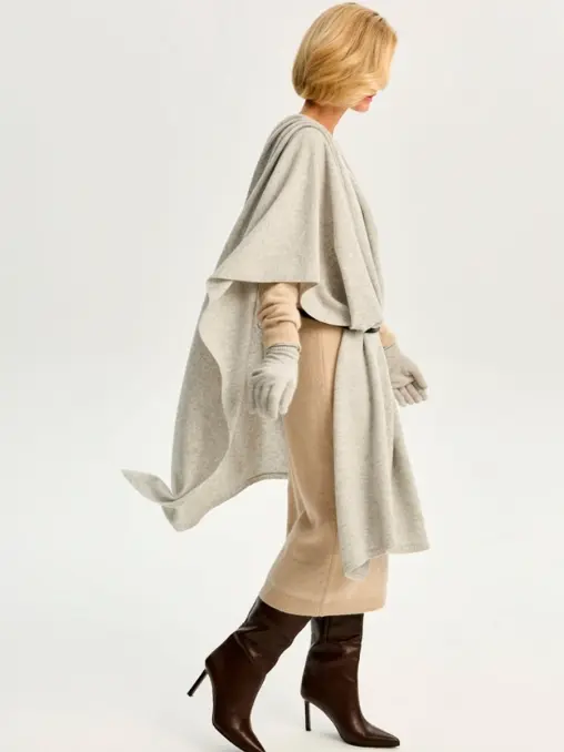 Палантин кашемировый Серебристый Туман AMUR BY MARUSHIK