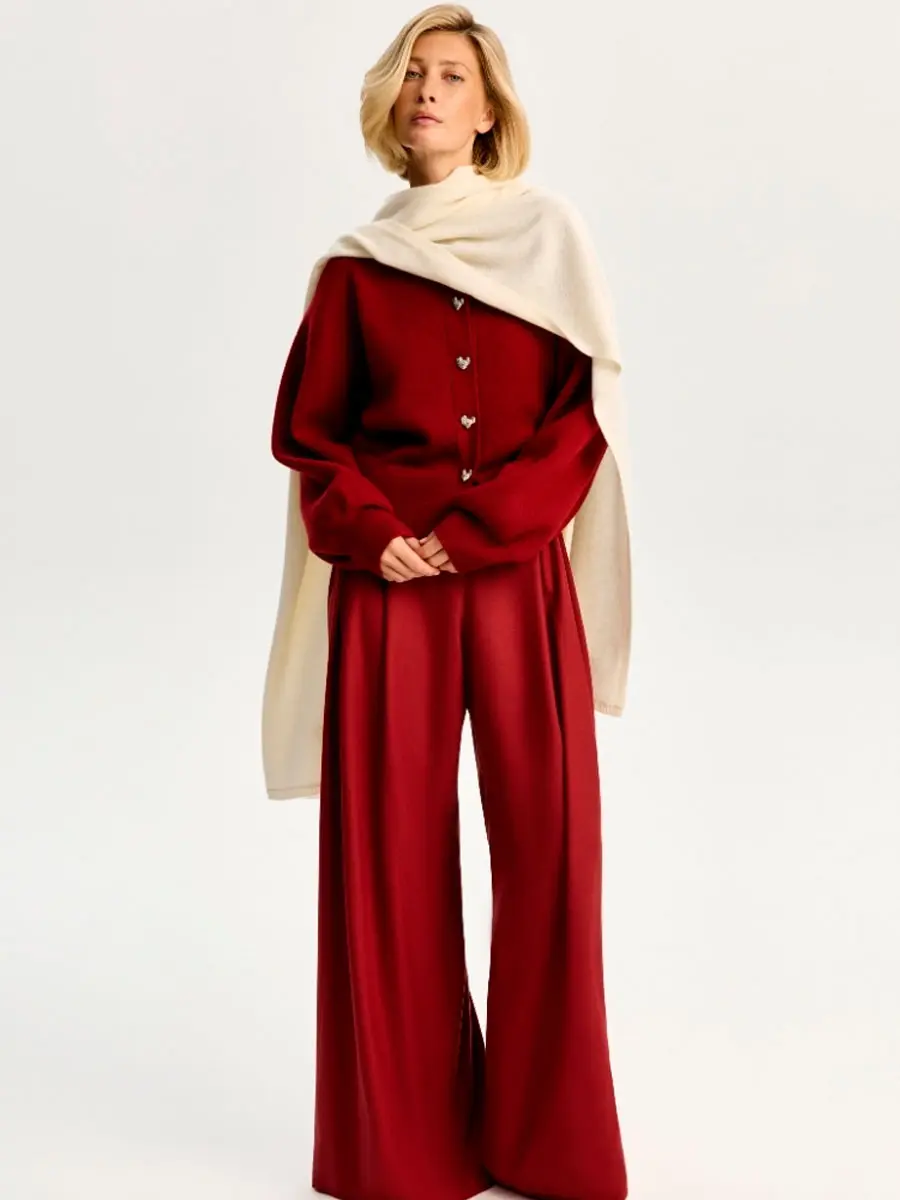 Палантин кашемировый Сливочный Пломбир