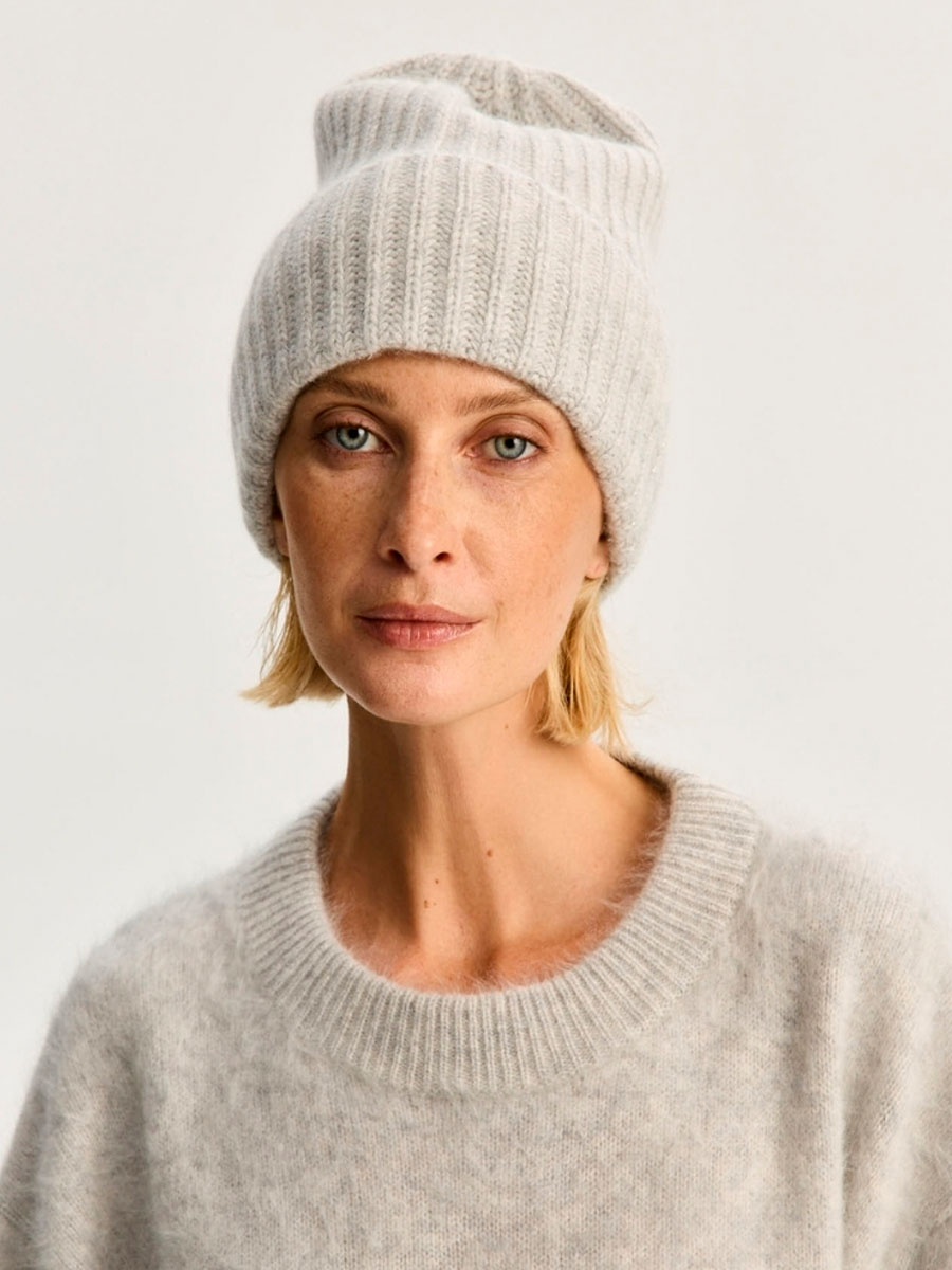 Шапка кашемировая Серебристый Туман
