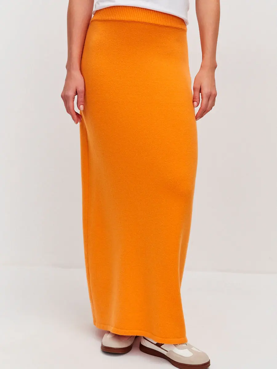 Юбка кашемировая Сочный Абрикос