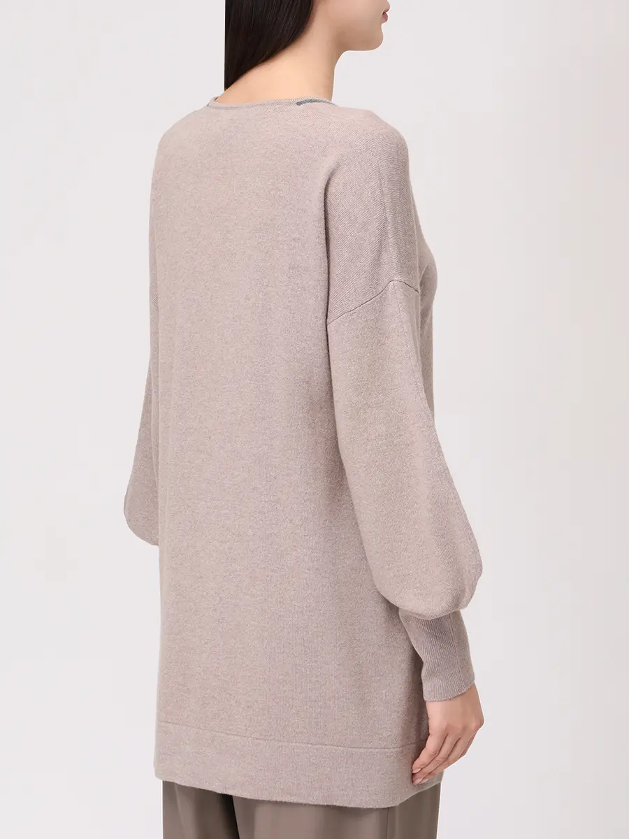 Пуловер из шерсти и шелка