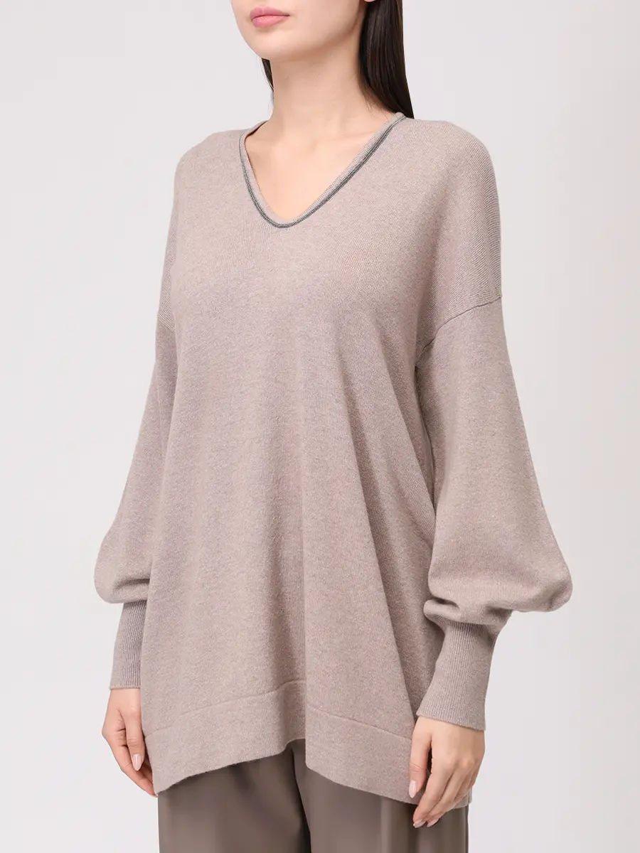 Пуловер из шерсти и шелка