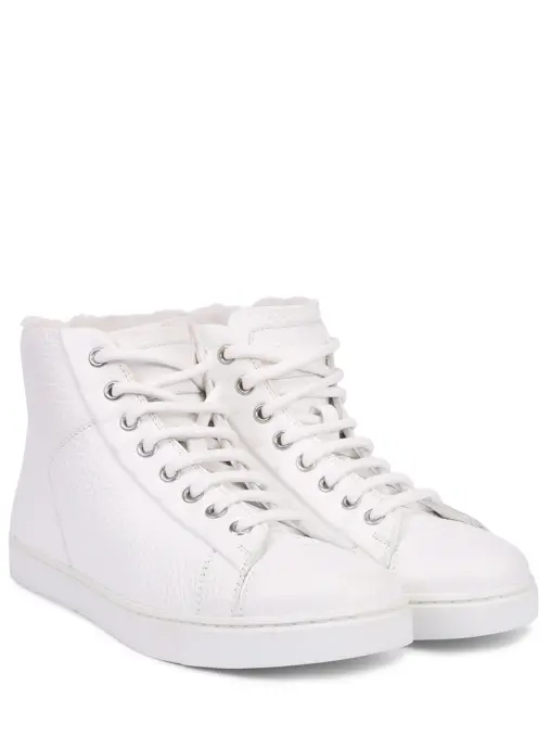 Кеды кожаные на меху GIANVITO ROSSI