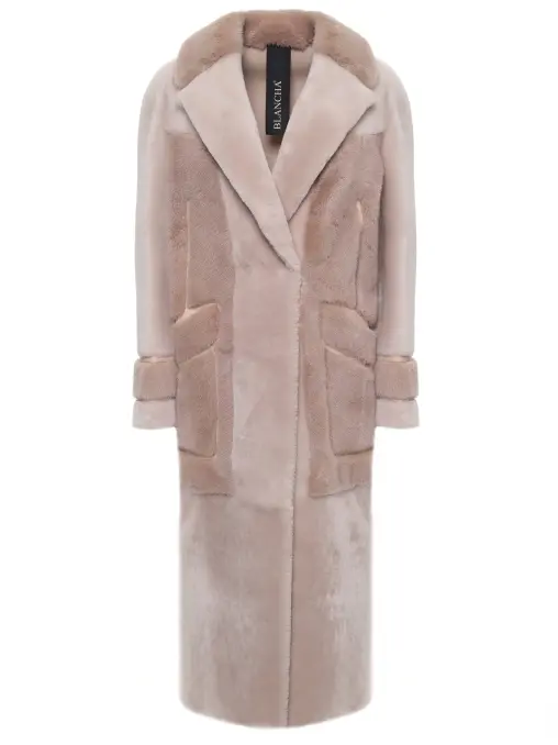 Манто из овчины и норки BLANCHA