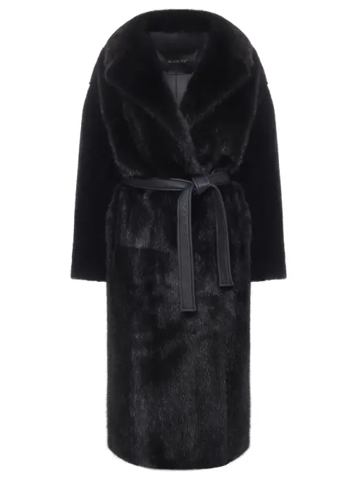 Манто из овчины и норки BLANCHA