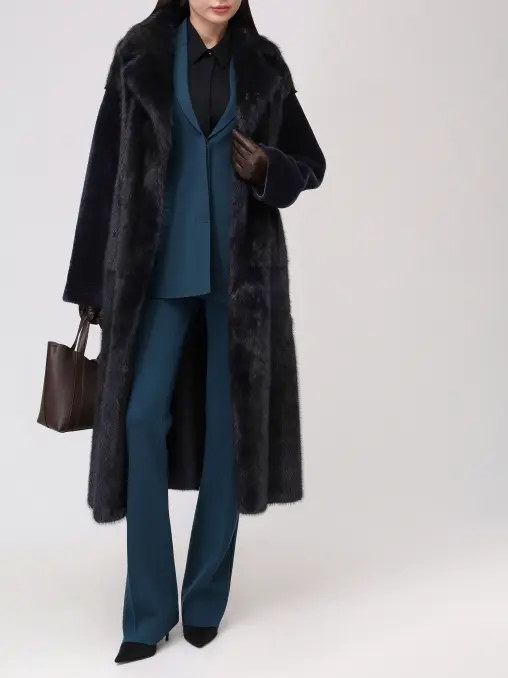 Манто из овчины и норки BLANCHA