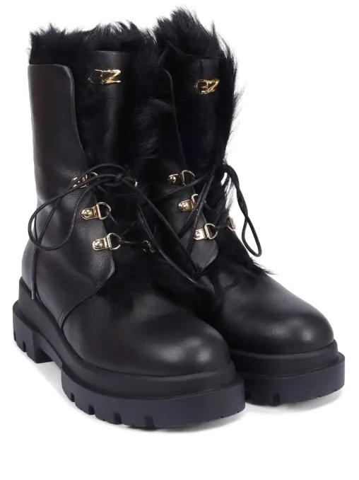 Ботинки кожаные на меху GIUSEPPE ZANOTTI