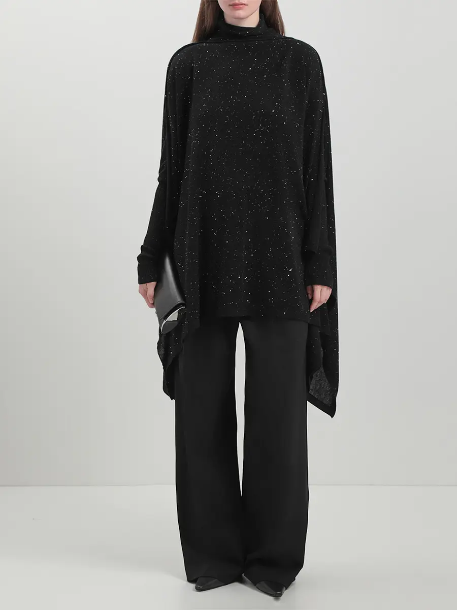 Пончо шерстяное