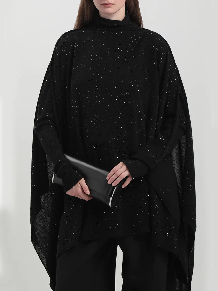 Пончо шерстяное