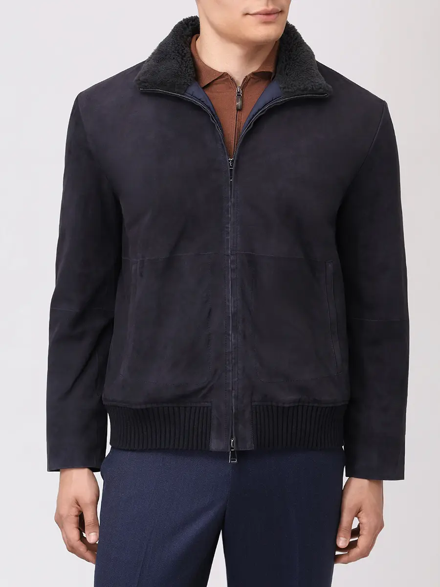 Бомбер замшевый