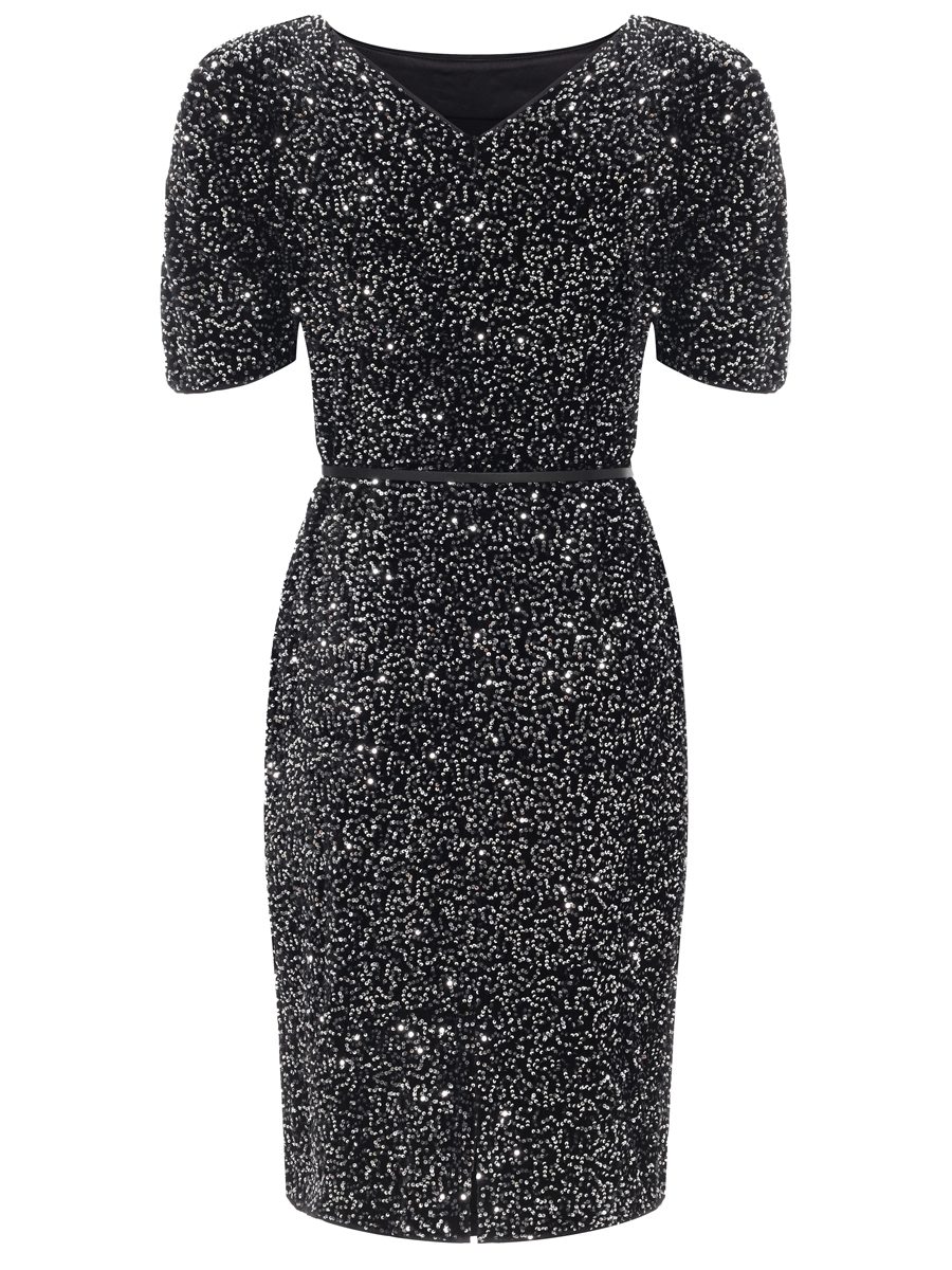 Платье бархатное с пайетками