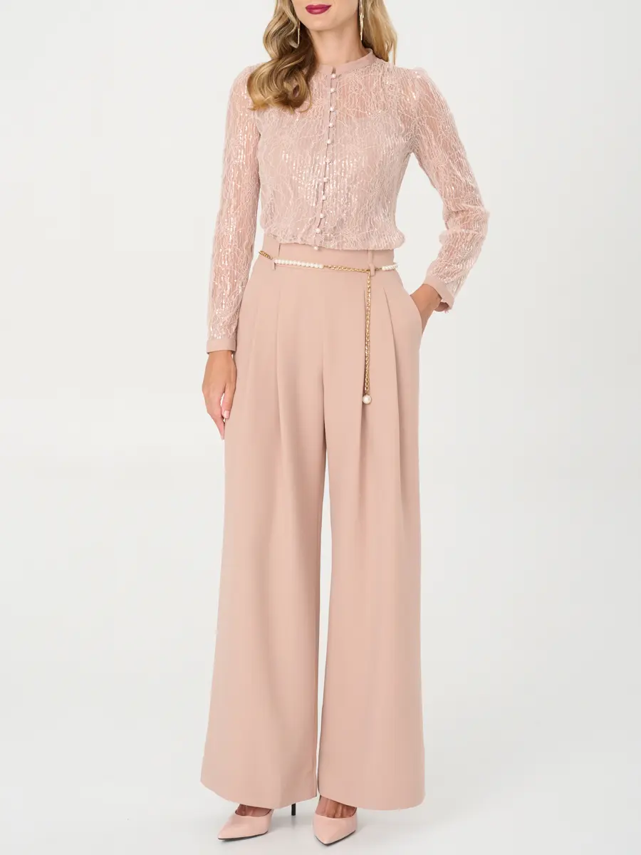 Брюки-палаццо однотонные