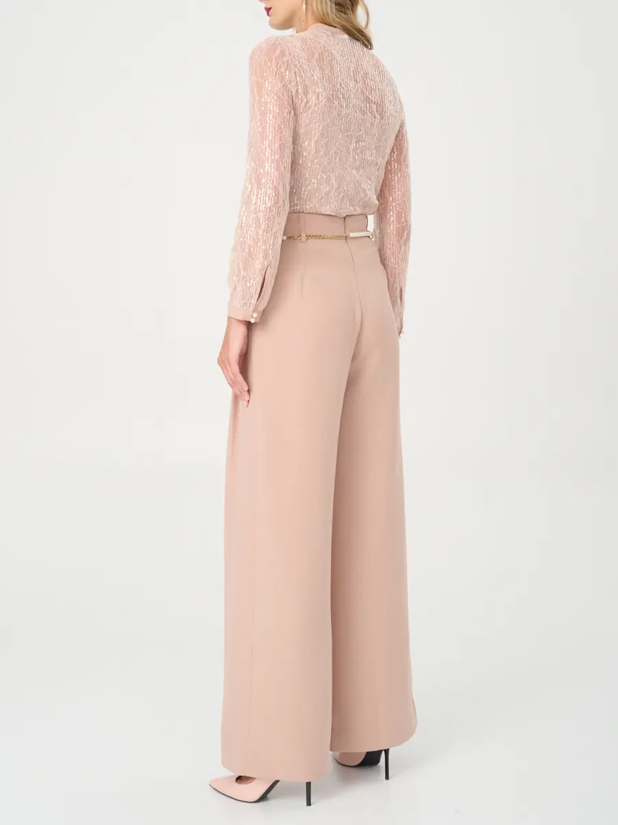 Брюки-палаццо однотонные