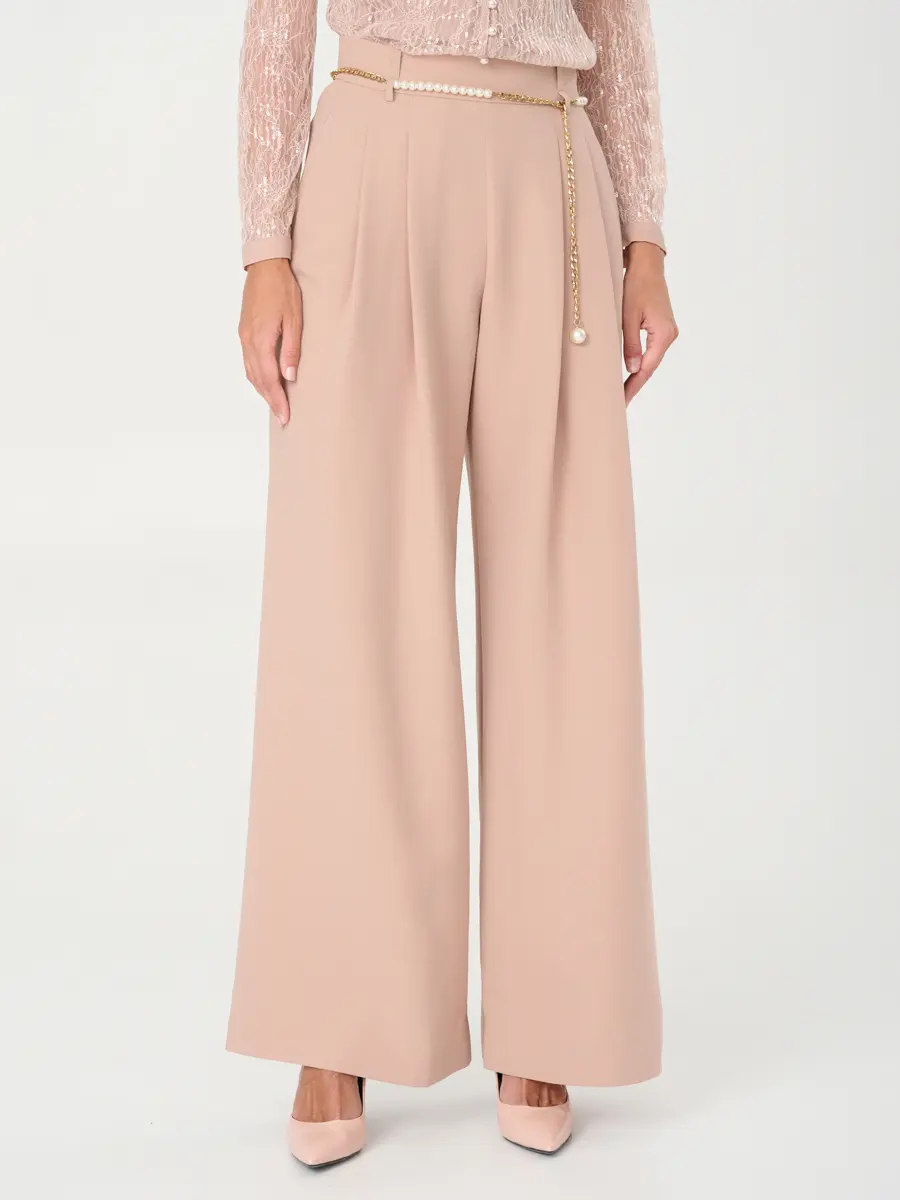 Брюки-палаццо однотонные