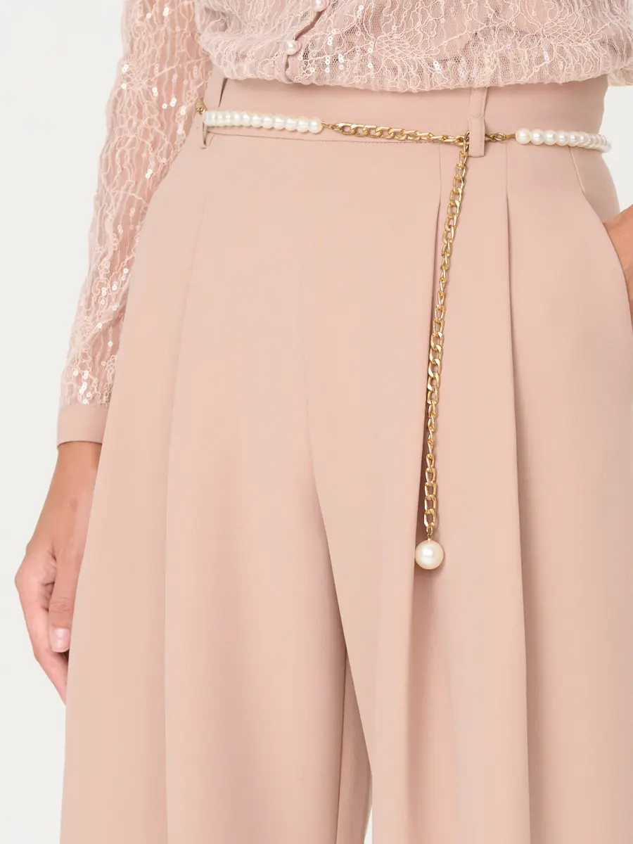 Брюки-палаццо однотонные