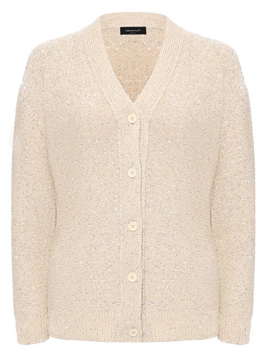 Кардиган из смесового трикотажа