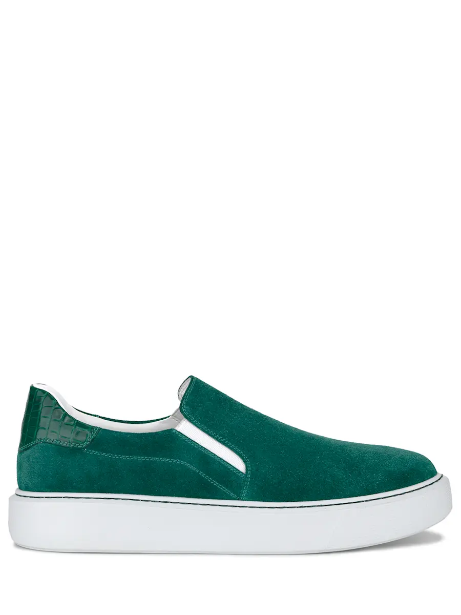 Слипоны замшевые