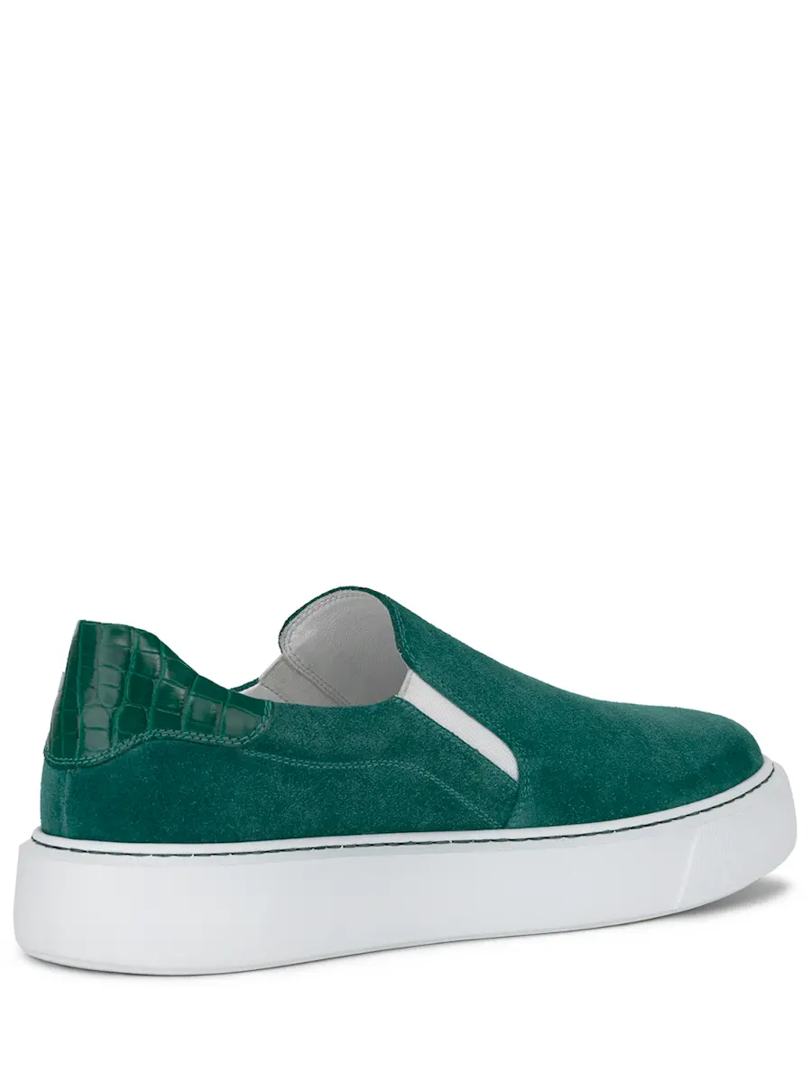 Слипоны замшевые