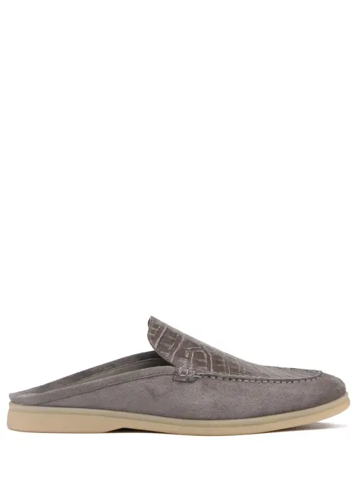 Мюли из кожи крокодила и замши BARDINI