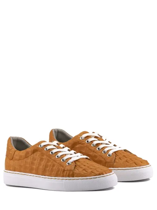 Кеды из кожи крокодила BARDINI