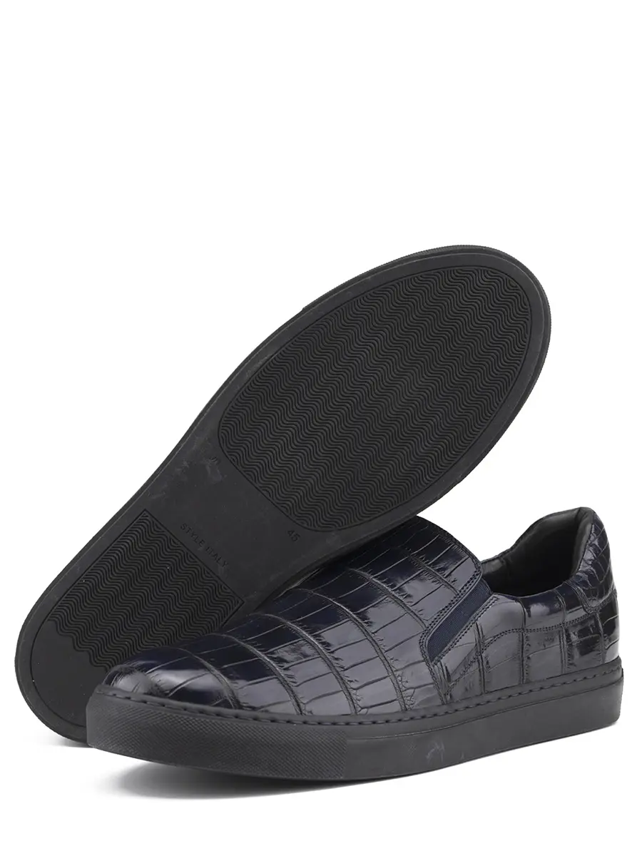 Слипоны из кожи крокодила