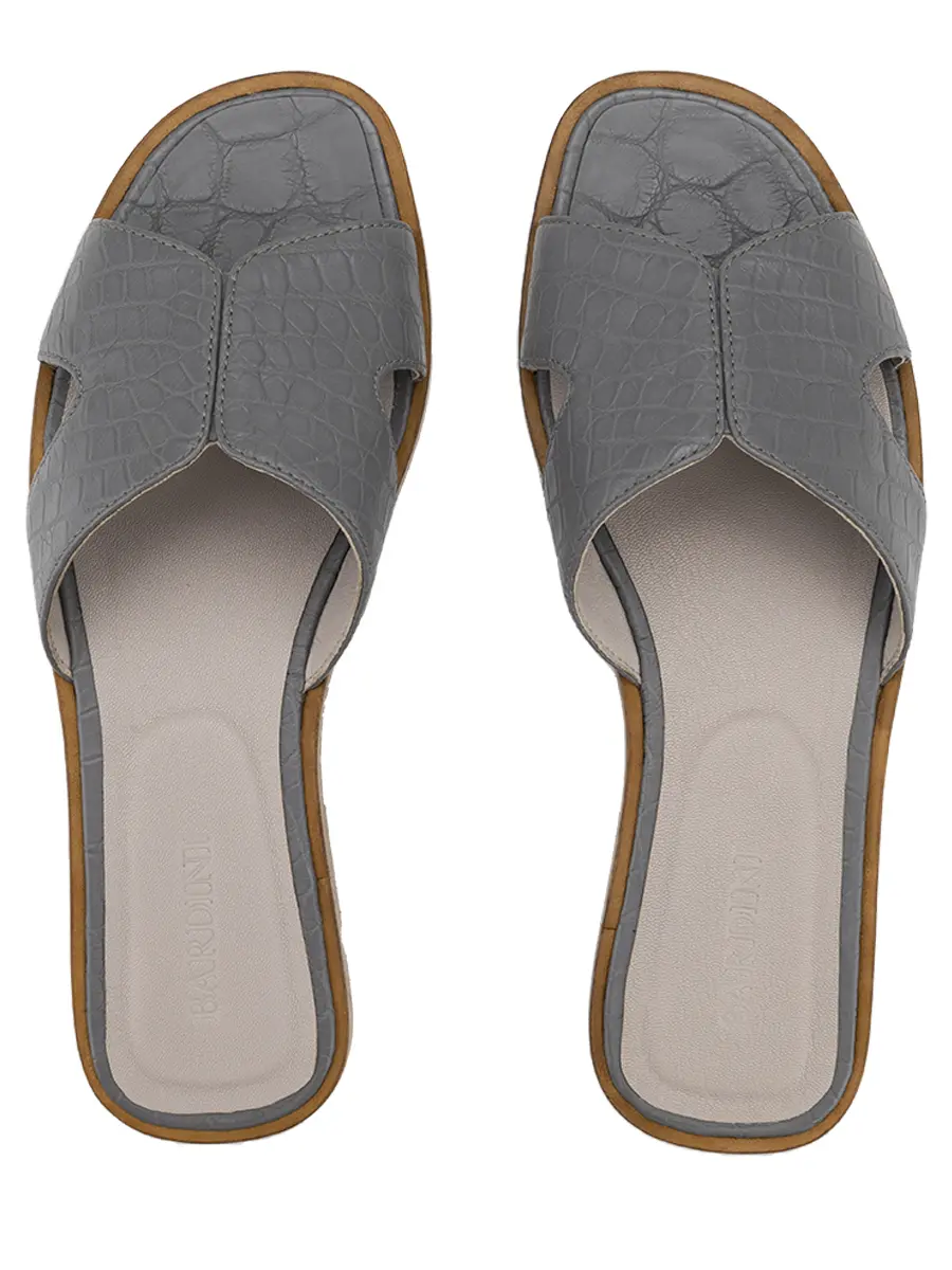 Шлепанцы из кожи крокодила