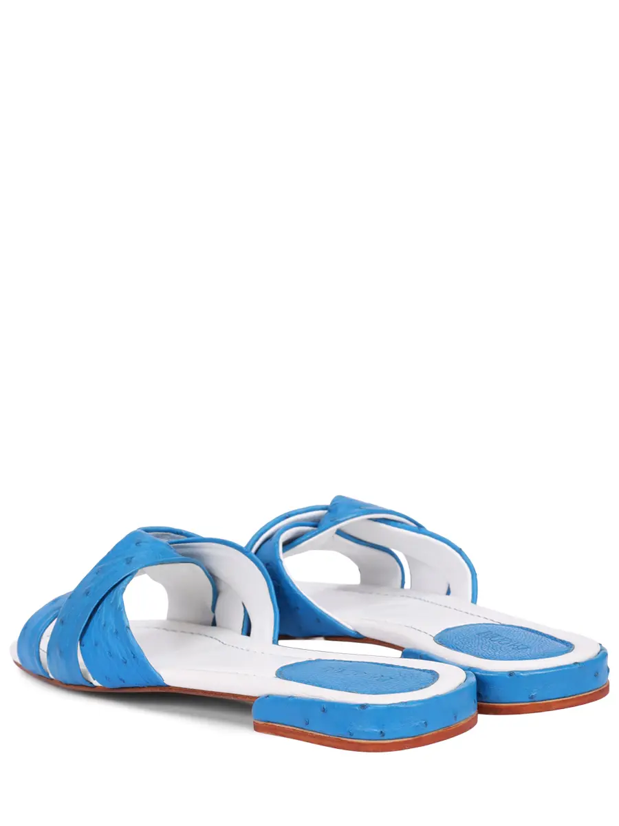 Шлепанцы из кожи страуса