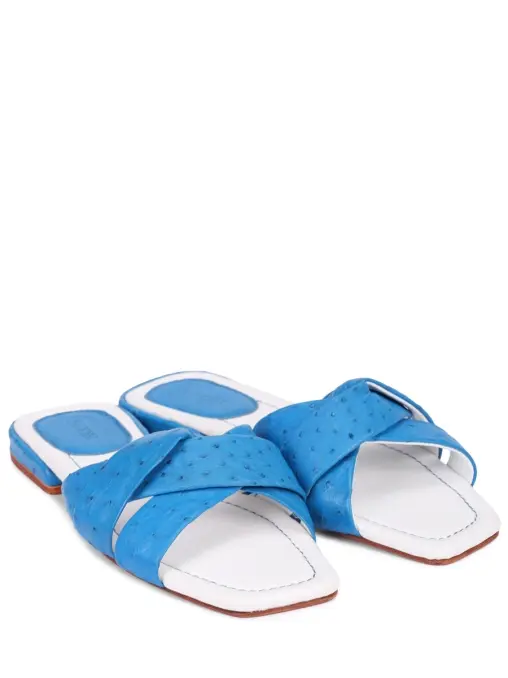 Шлепанцы из кожи страуса BARDINI