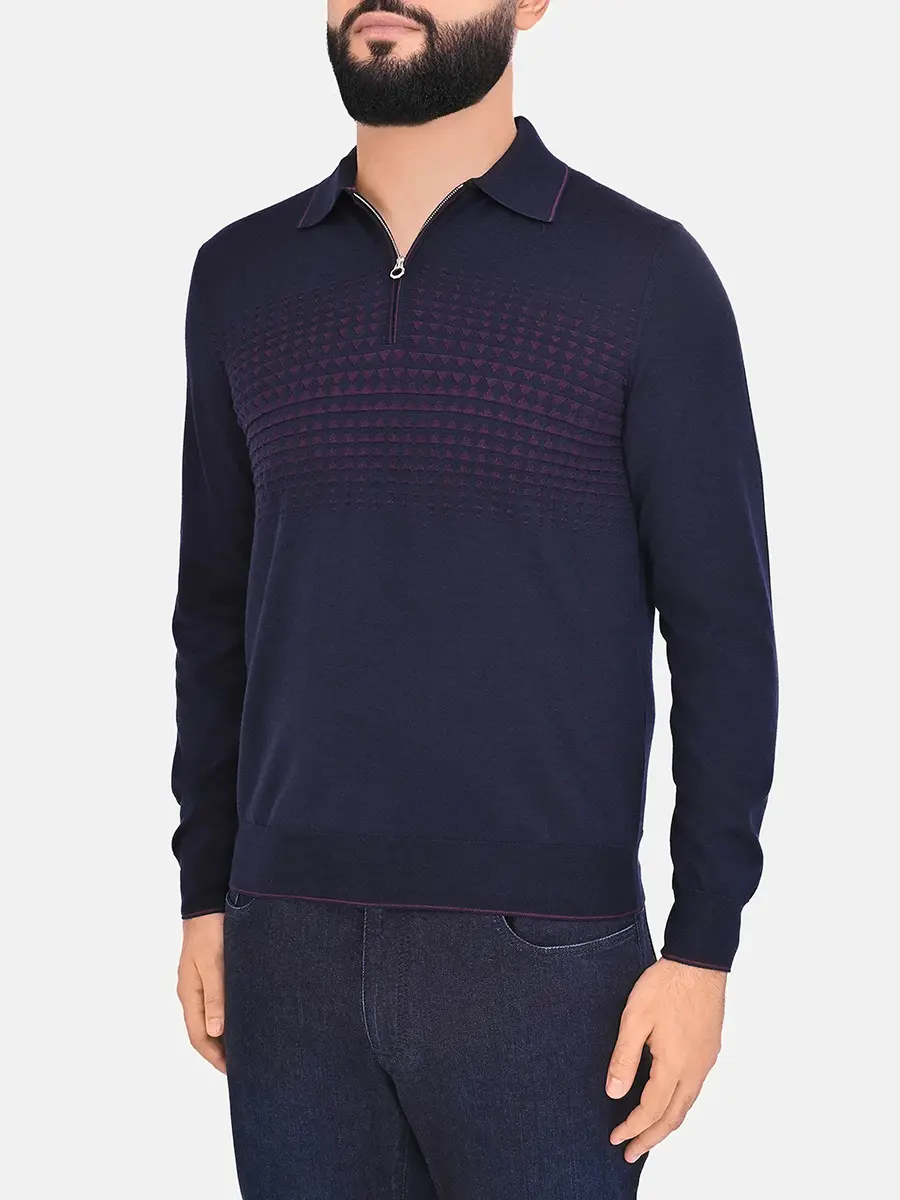 Поло из шерсти и шелка