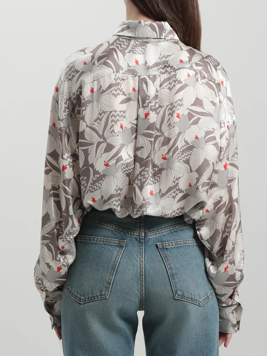 Блуза из хлопка и шелка