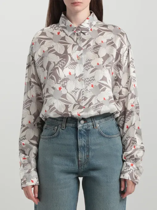 Блуза из хлопка и шелка FREE AGE