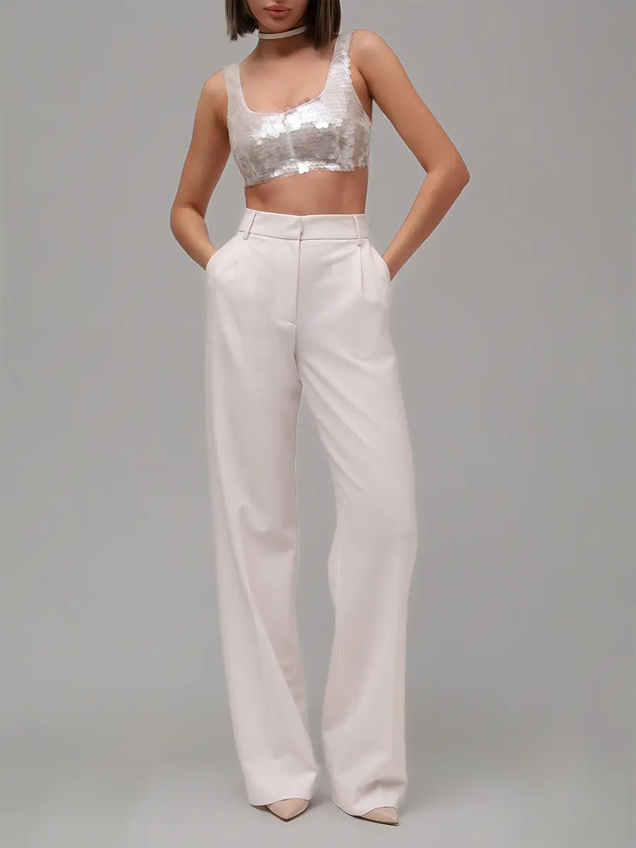 Кроп-топ Pearl Cristal с пайетками