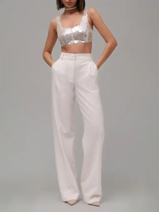 Кроп-топ Pearl Cristal с пайетками PHATEMM